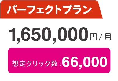 広告料金  パーフェクトプラン 165万/月